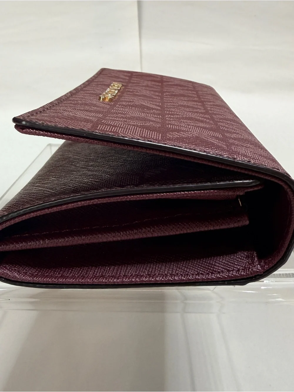 Michael Kors Plum Signature Continental Wallet with Gold Logo
